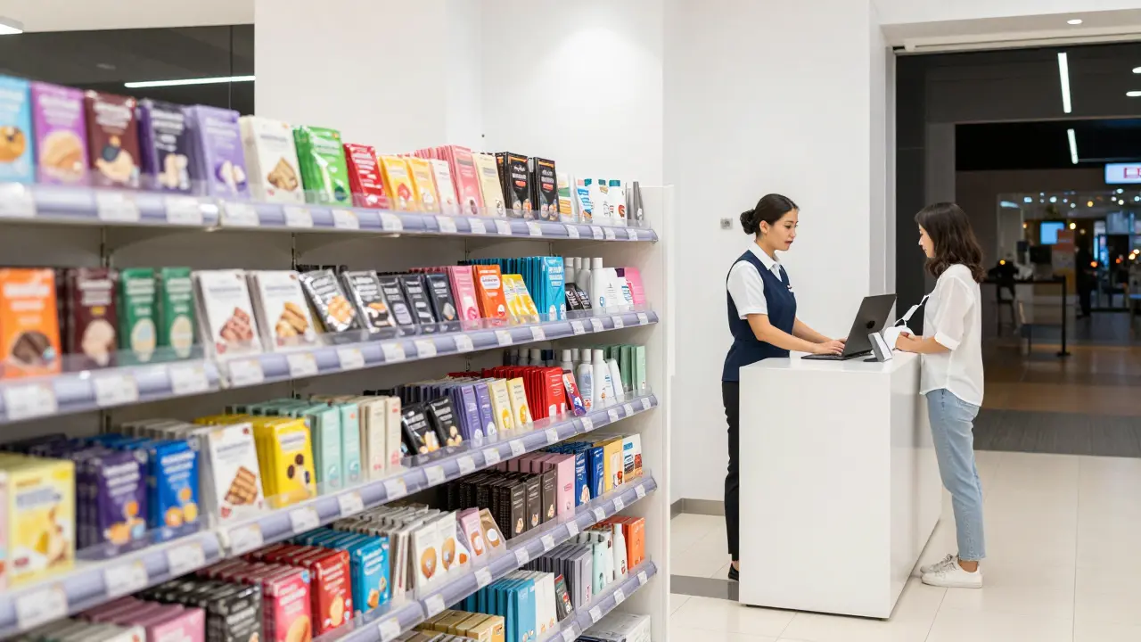 Clean, organized adult retail store interior